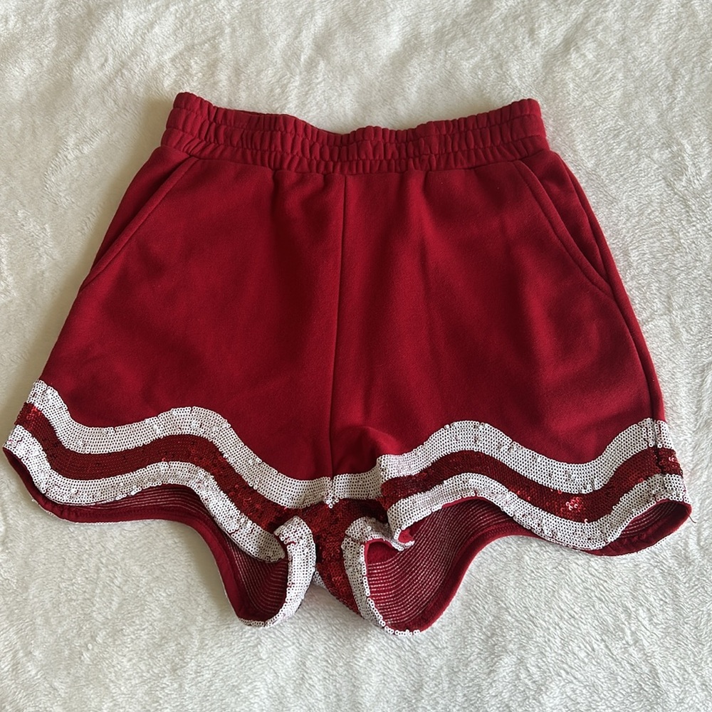 Queen of Sparkles Red and White Wavy Top & Shorts Set - Picture 7 of 10